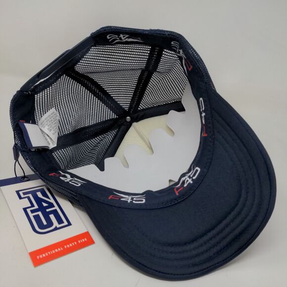 Functional 45 Men's Snapback Mesh Back Hat Blue White Size OS - Picture 9 of 12